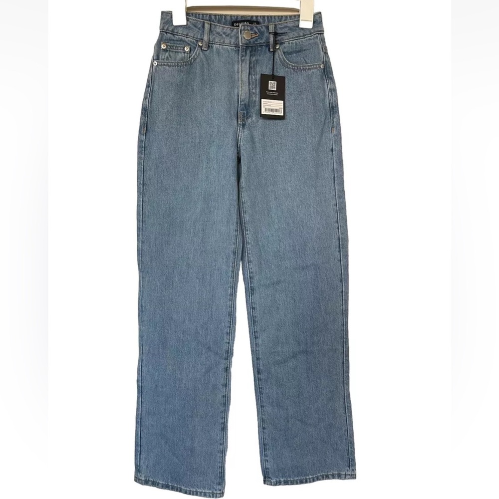 NWT DECJUBA Women Jeans Wide Leg High Rise US2 SiestaBlue 100%Cotton